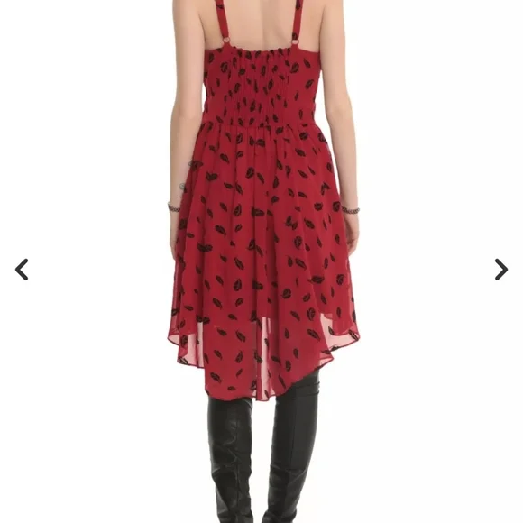 Royal Bones red chiffon high low whimsigoth dress fairy babydoll large - Picture 13 of 14